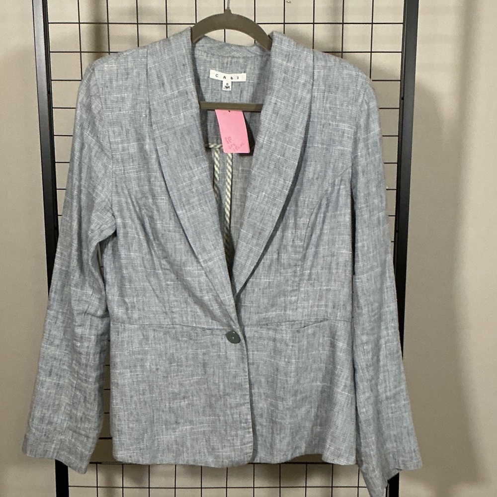 Cabi Light Gray Textured Single-Button Blazer - image 2